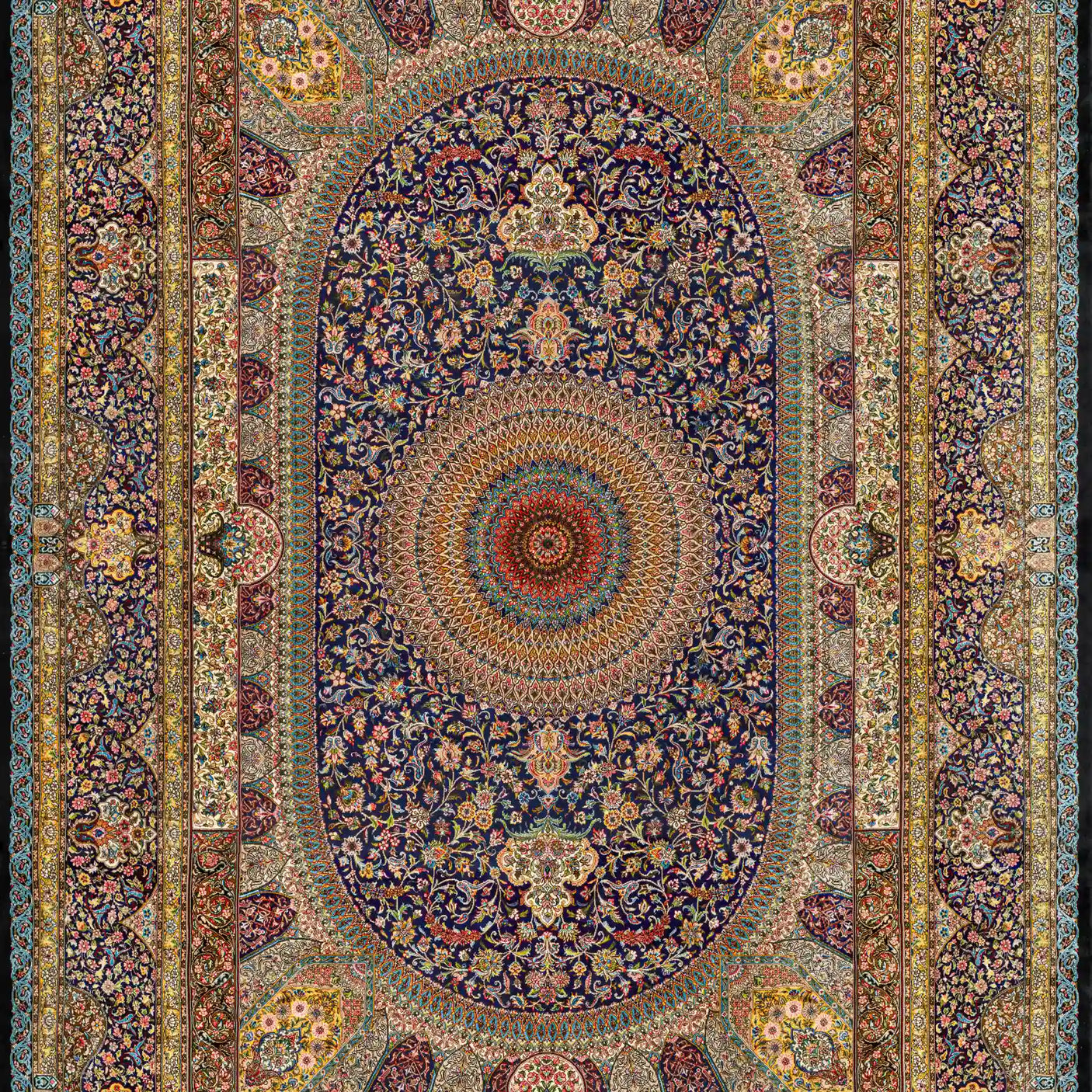 Persian Rugs - Floral Motifs Pattern - Premium Silk - RugTix