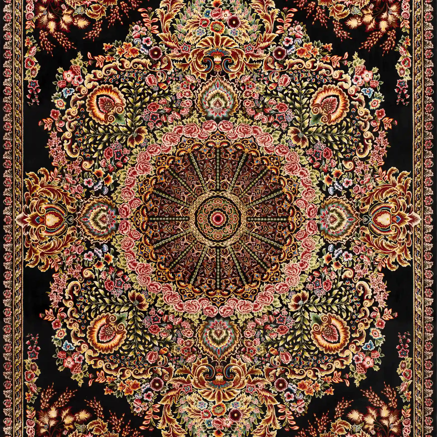 Persian Rugs - Curvilinear Pattern - Premium Silk - RugTix