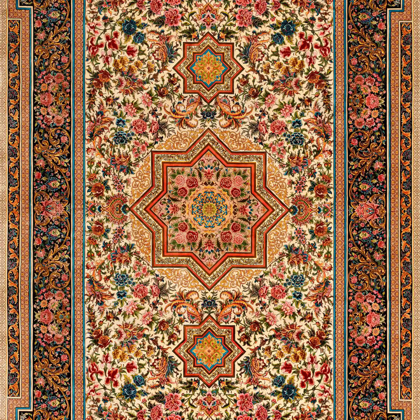 Persian Rugs - Floral Motifs Pattern - Premium Silk - RugTix