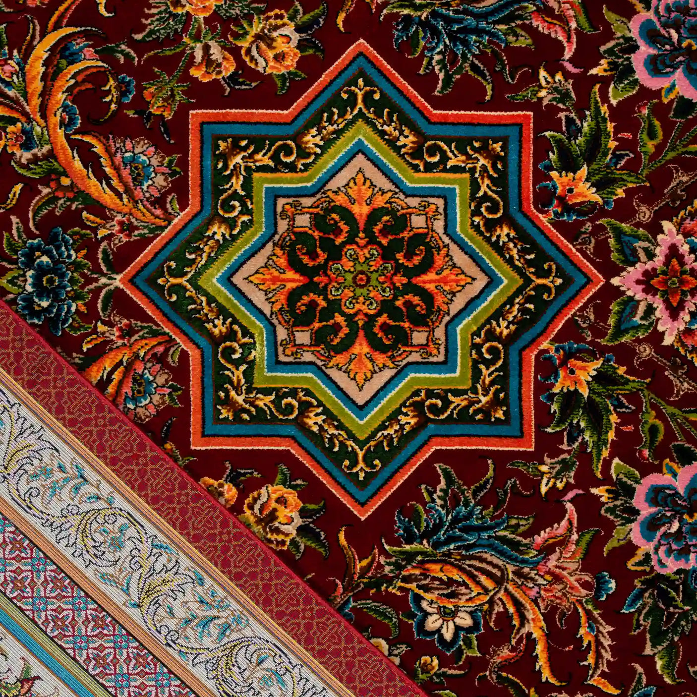 Persian Rugs - Floral Motifs Pattern - Premium Silk - RugTix