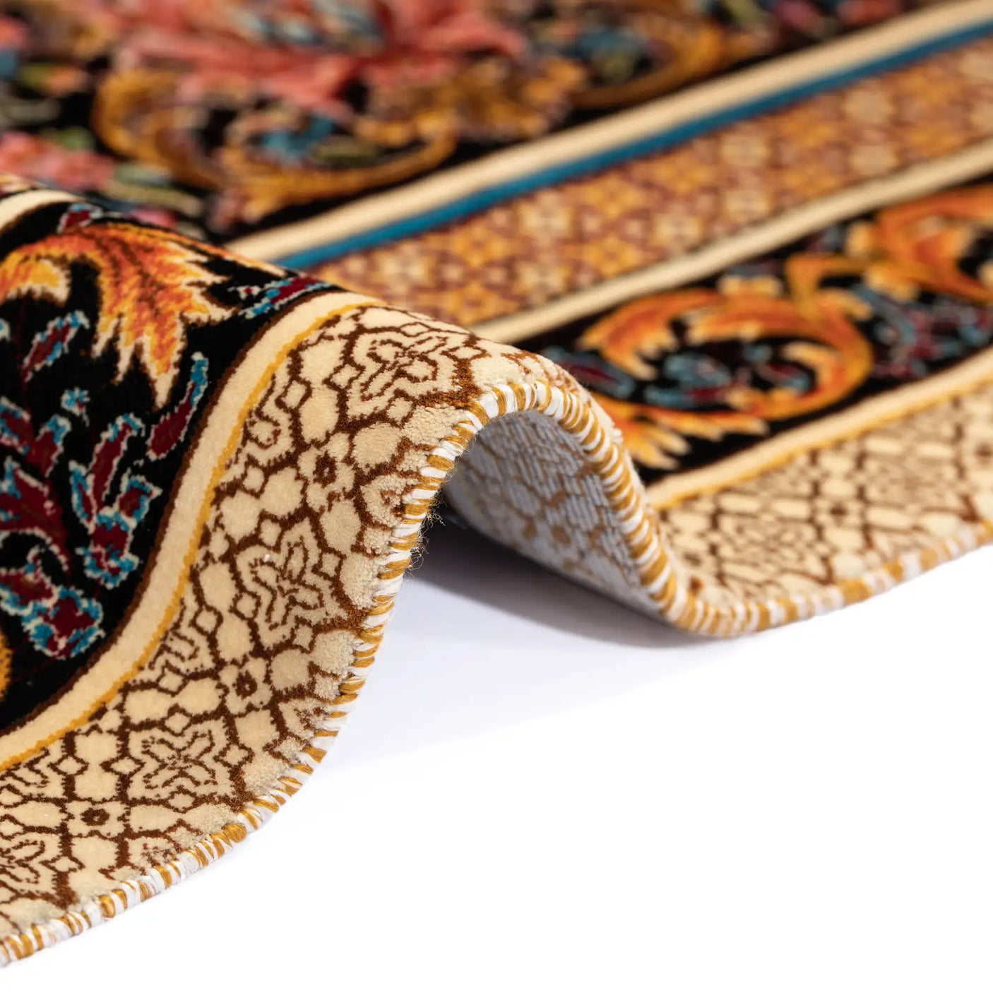 Persian Rugs - Floral Motifs Pattern - Premium Silk - RugTix