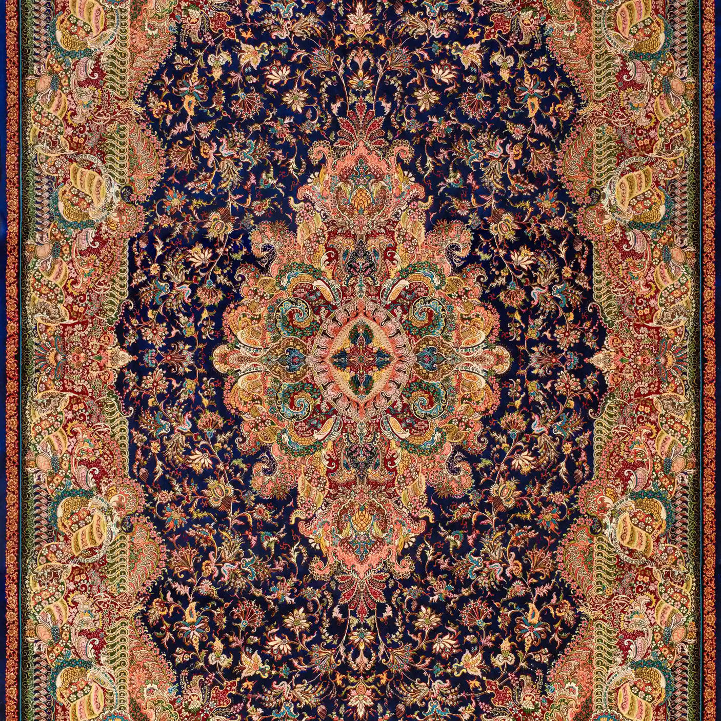 Persian Rugs - Floral Motifs Pattern - Premium Silk - RugTix