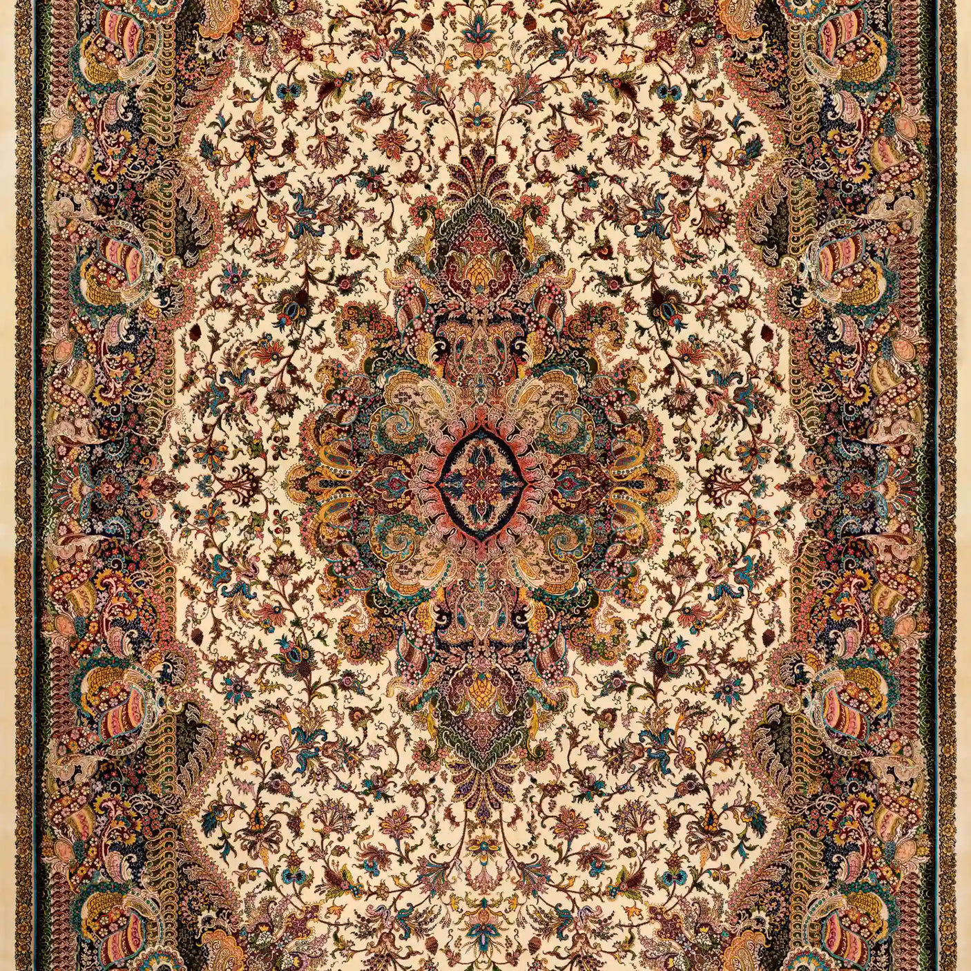 Persian Rugs - Floral Motifs Pattern - Premium Silk - RugTix