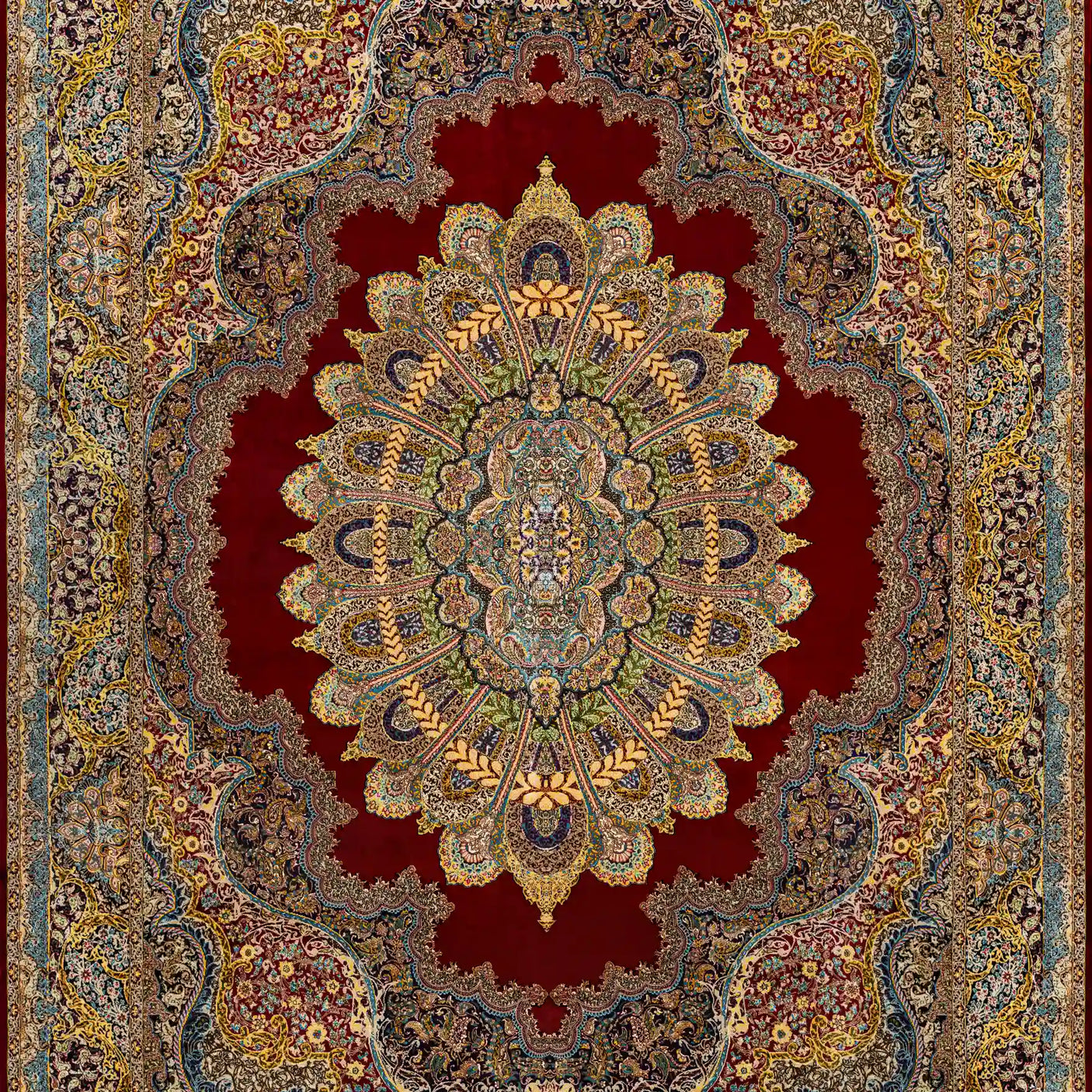 Persian Rugs - Floral Motifs Pattern - Premium Silk - RugTix