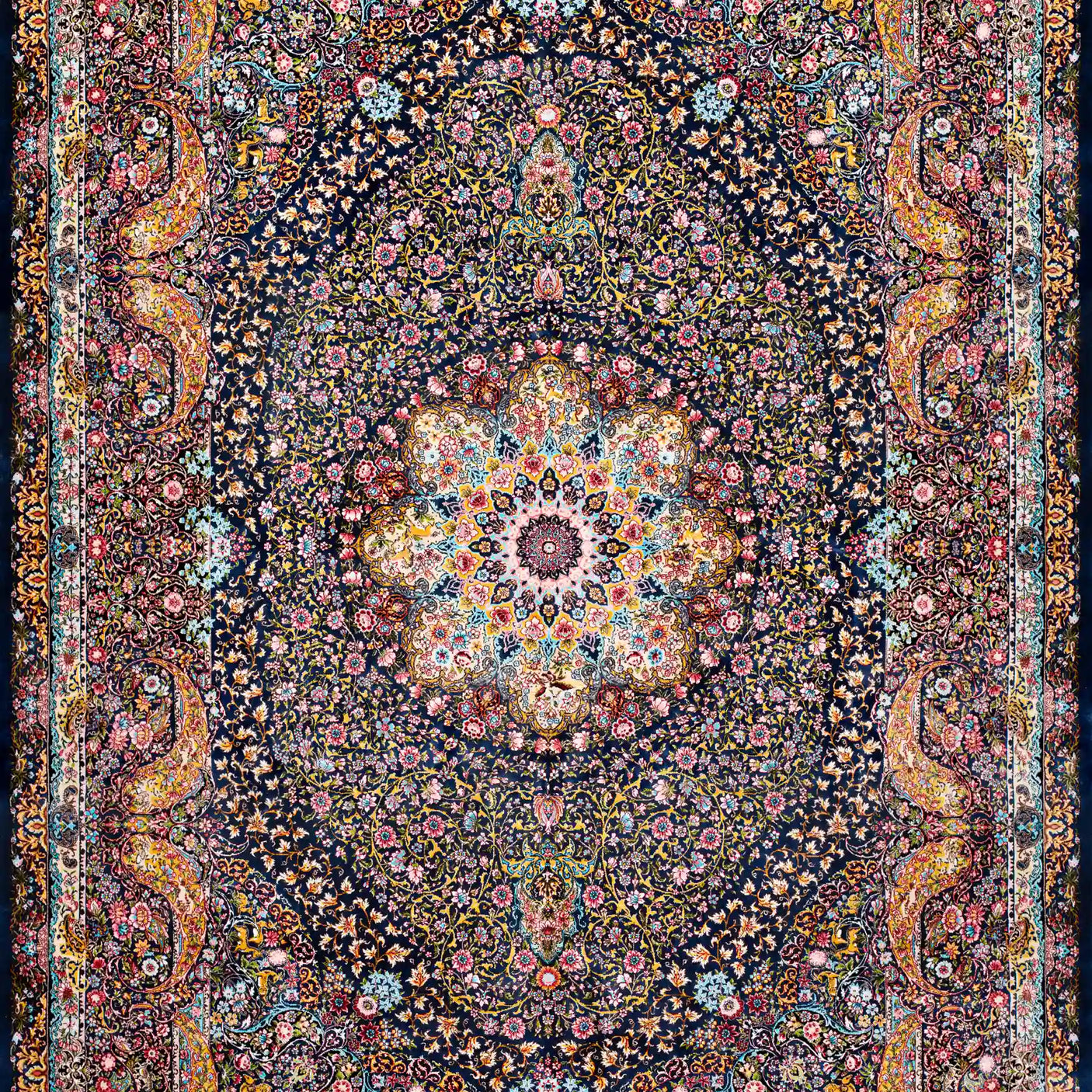 Persian Rugs - Floral Motifs Pattern - Premium Silk - RugTix