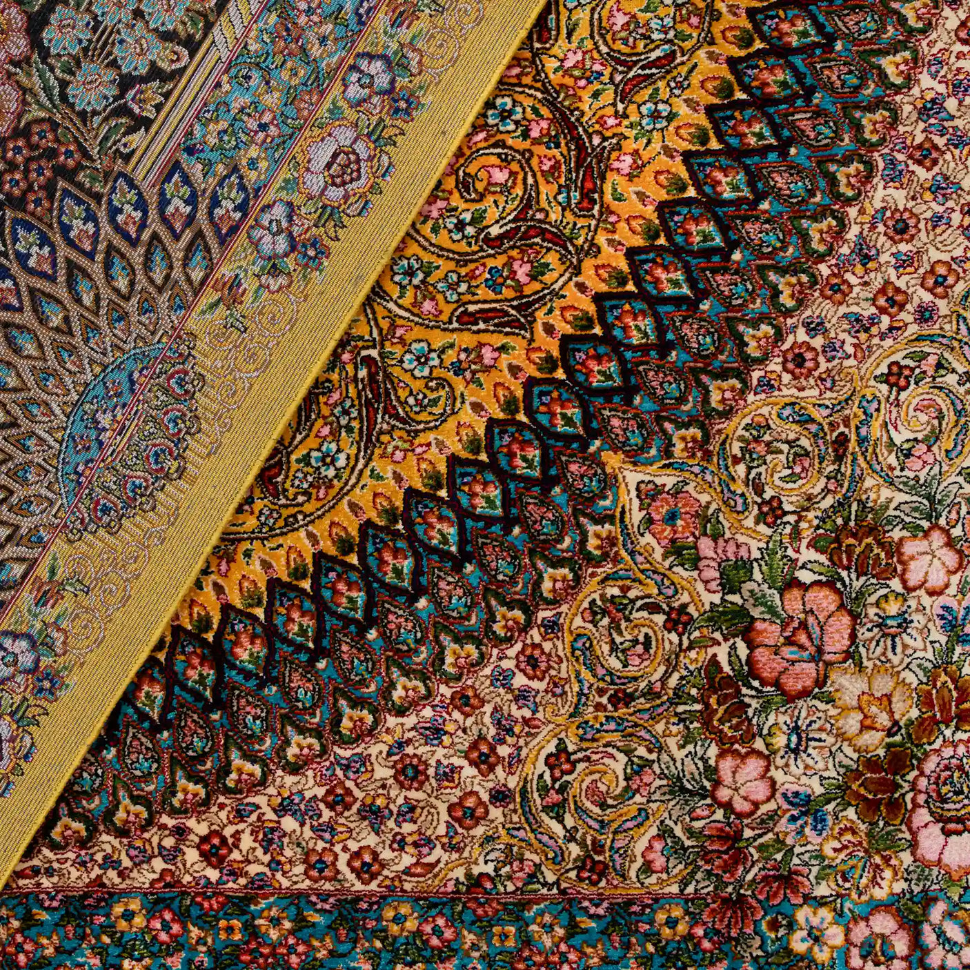 Persian Rugs - Floral Motifs Pattern - Premium Silk - RugTix