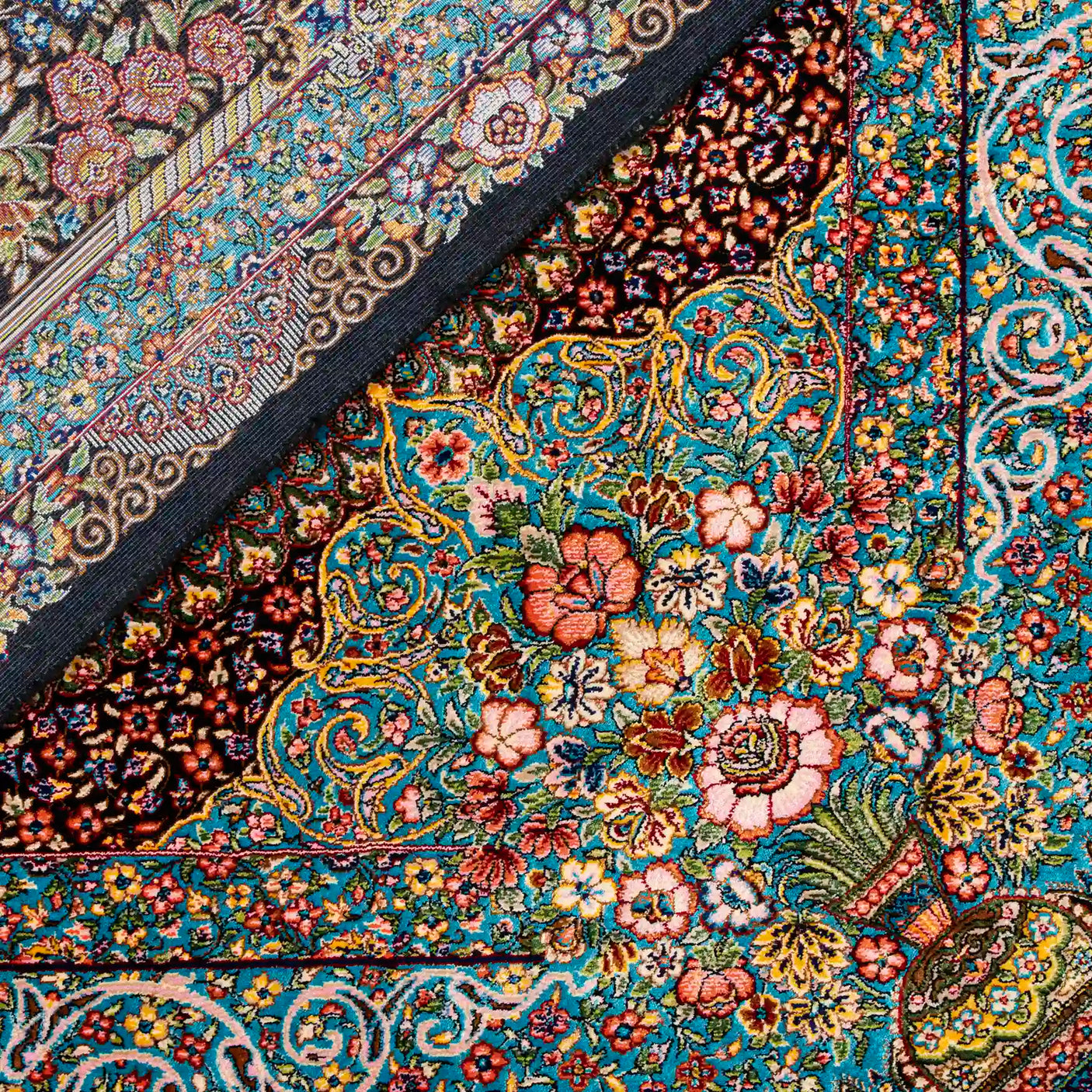 Persian Rugs - Floral Motifs Pattern - Premium Silk - RugTix