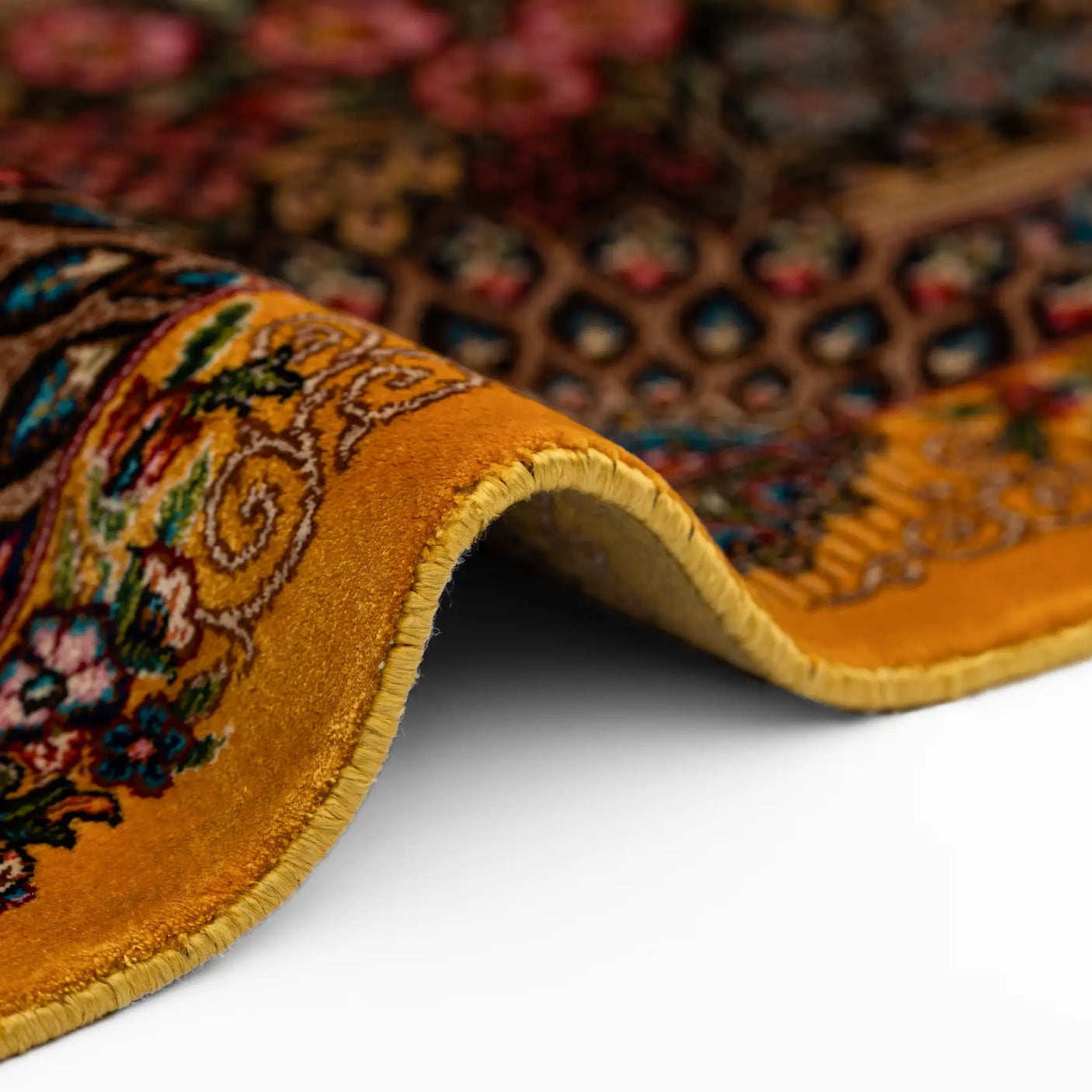 Persian Rugs - Floral Motifs Pattern - Premium Silk - RugTix