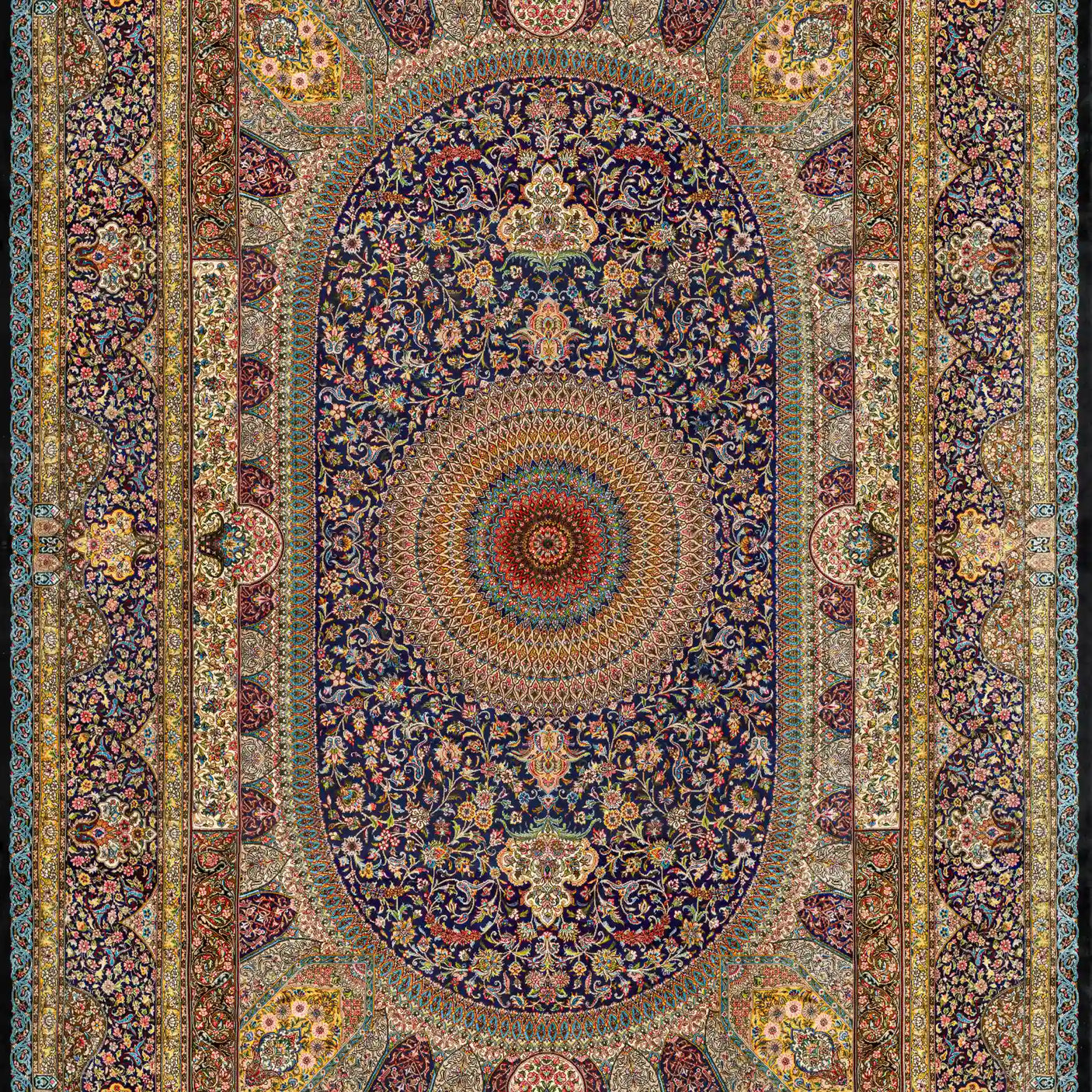 Persian Rugs - Floral Motifs Pattern - Premium Silk - RugTix