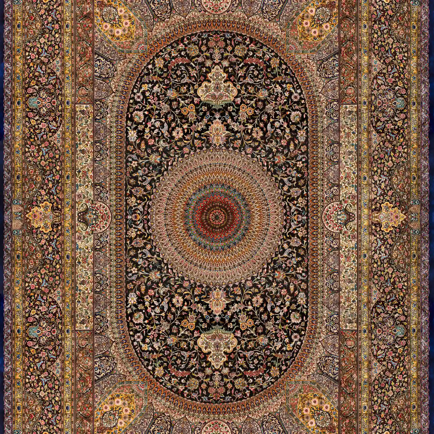 Persian Rugs - Floral Motifs Pattern - Premium Silk - RugTix