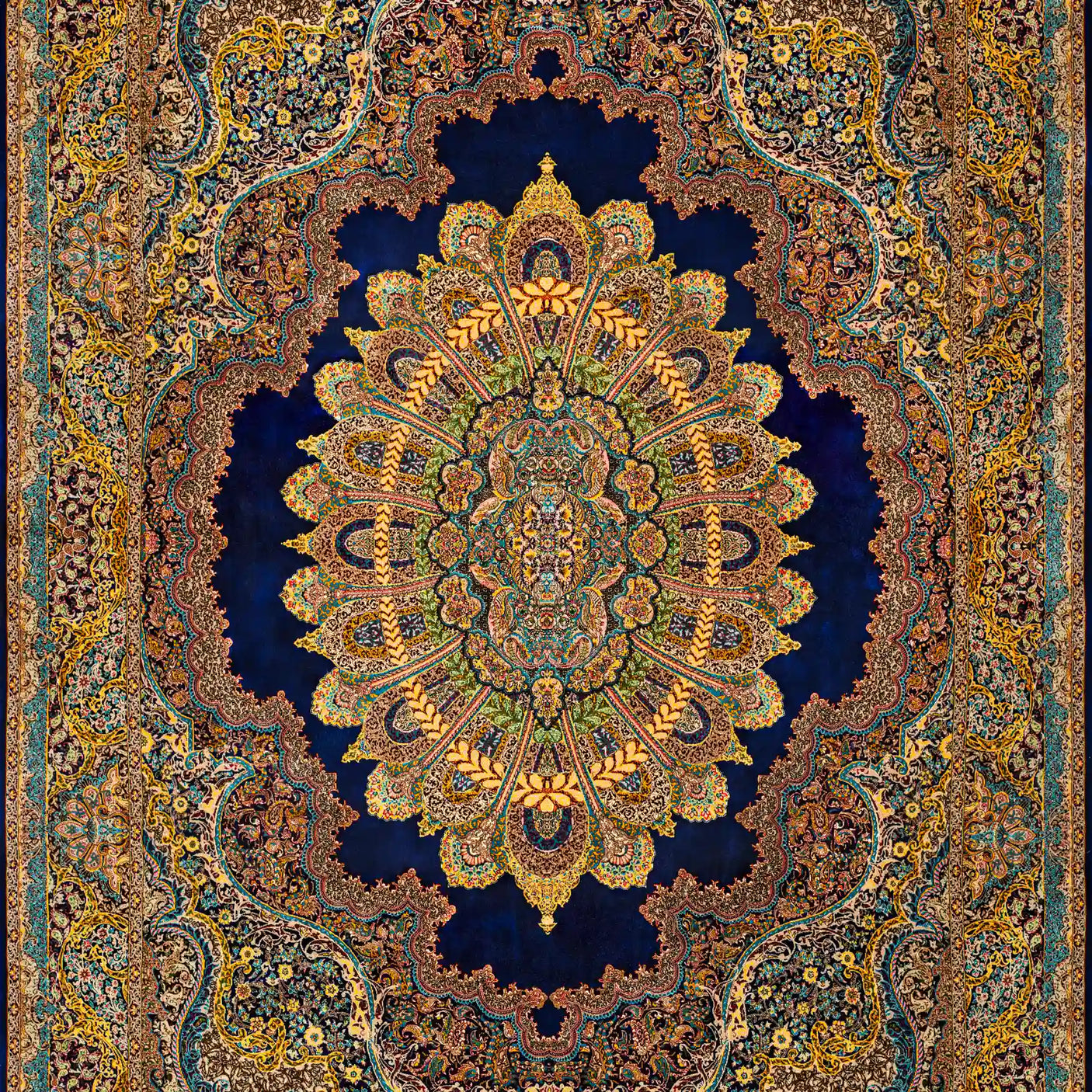 Persian Rugs - Floral Motifs Pattern - Premium Silk - RugTix