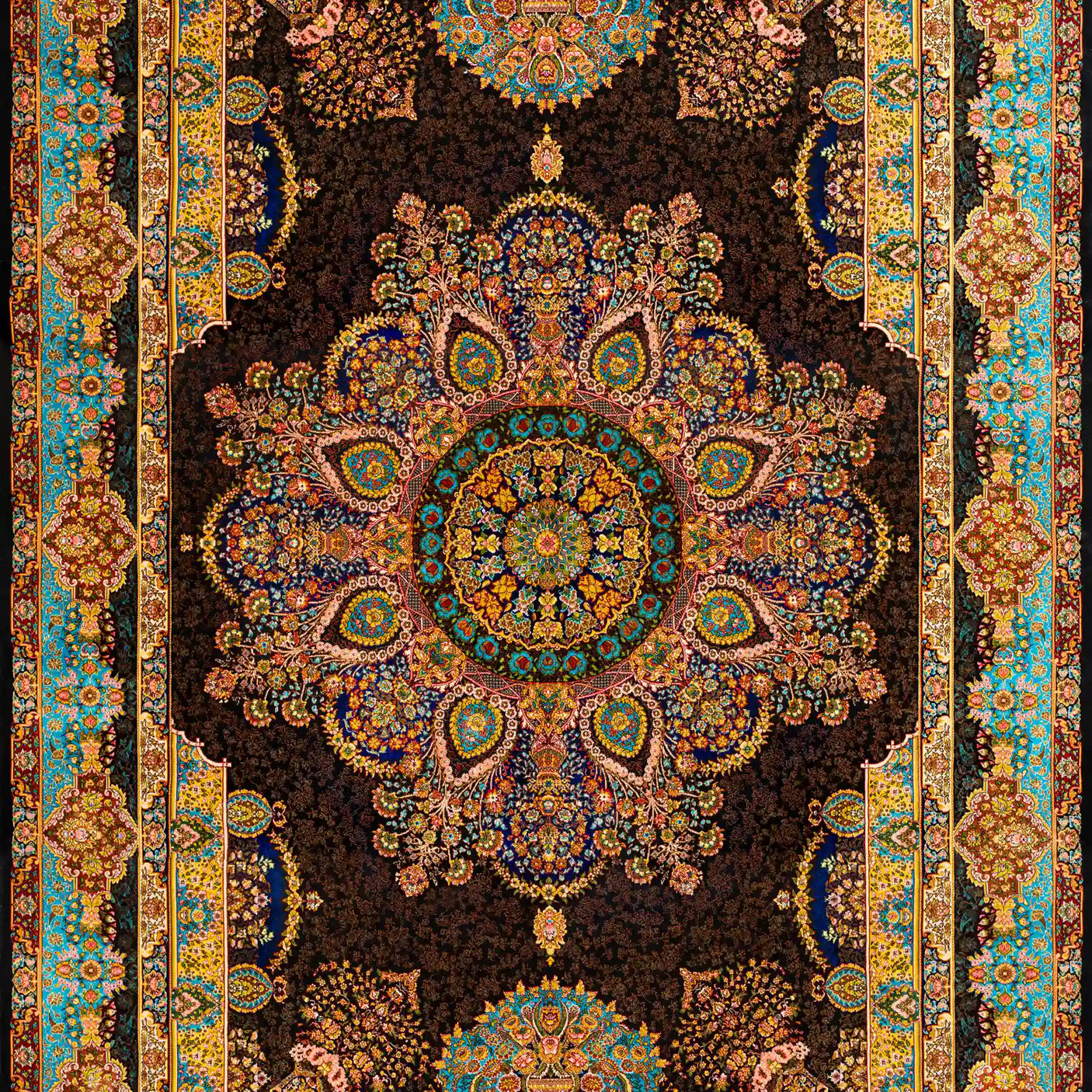 Persian Rugs - Floral Motifs Pattern - Premium Silk - RugTix