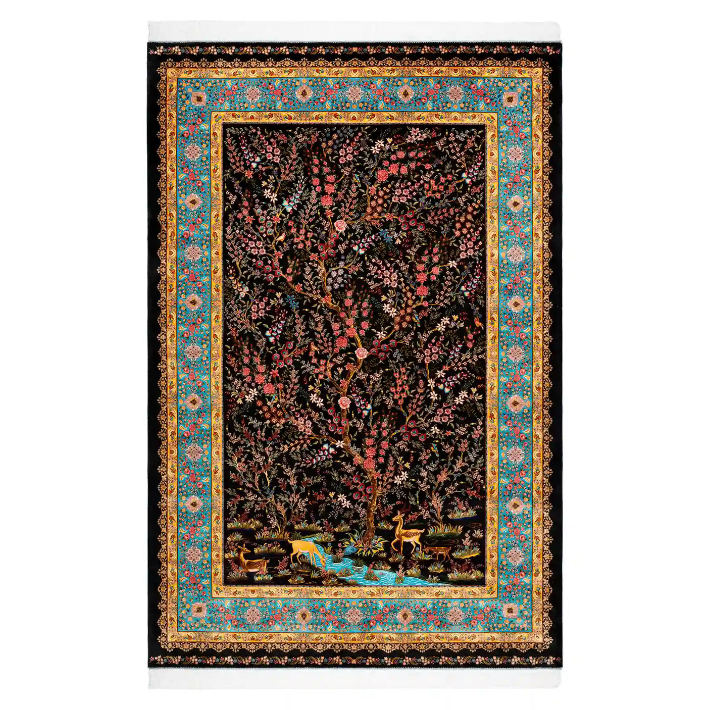 Persian Rugs - Floral Motifs Pattern - Premium Silk - RugTix