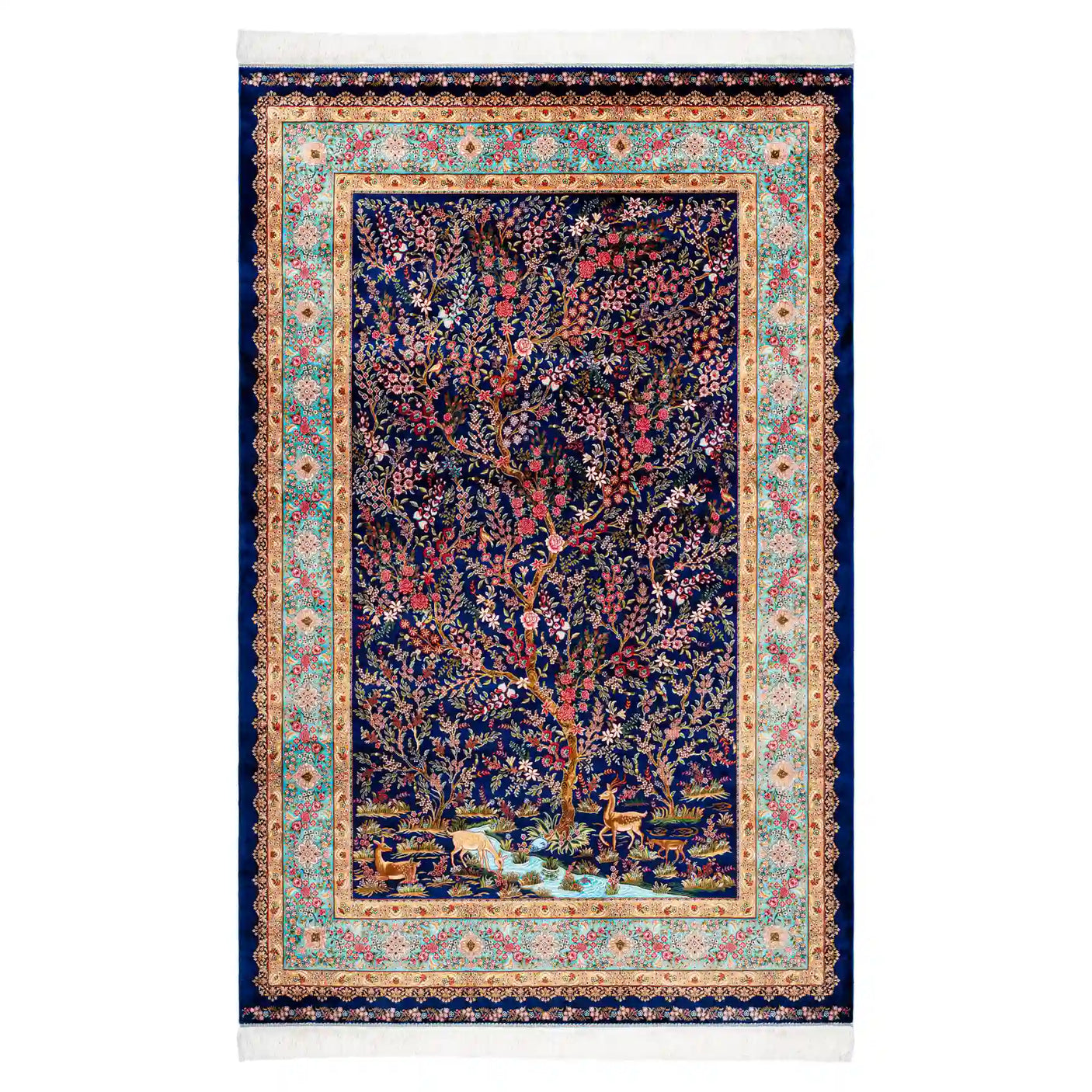 Persian Rugs - Floral Motifs Pattern - Premium Silk - RugTix