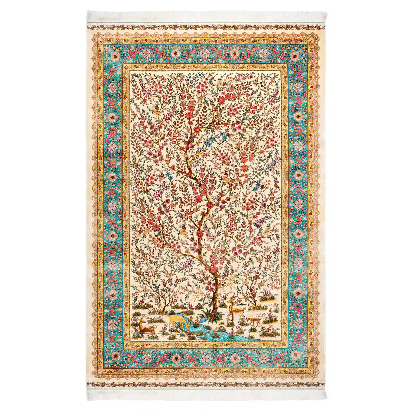 Persian Rugs - Floral Motifs Pattern - Premium Silk - RugTix