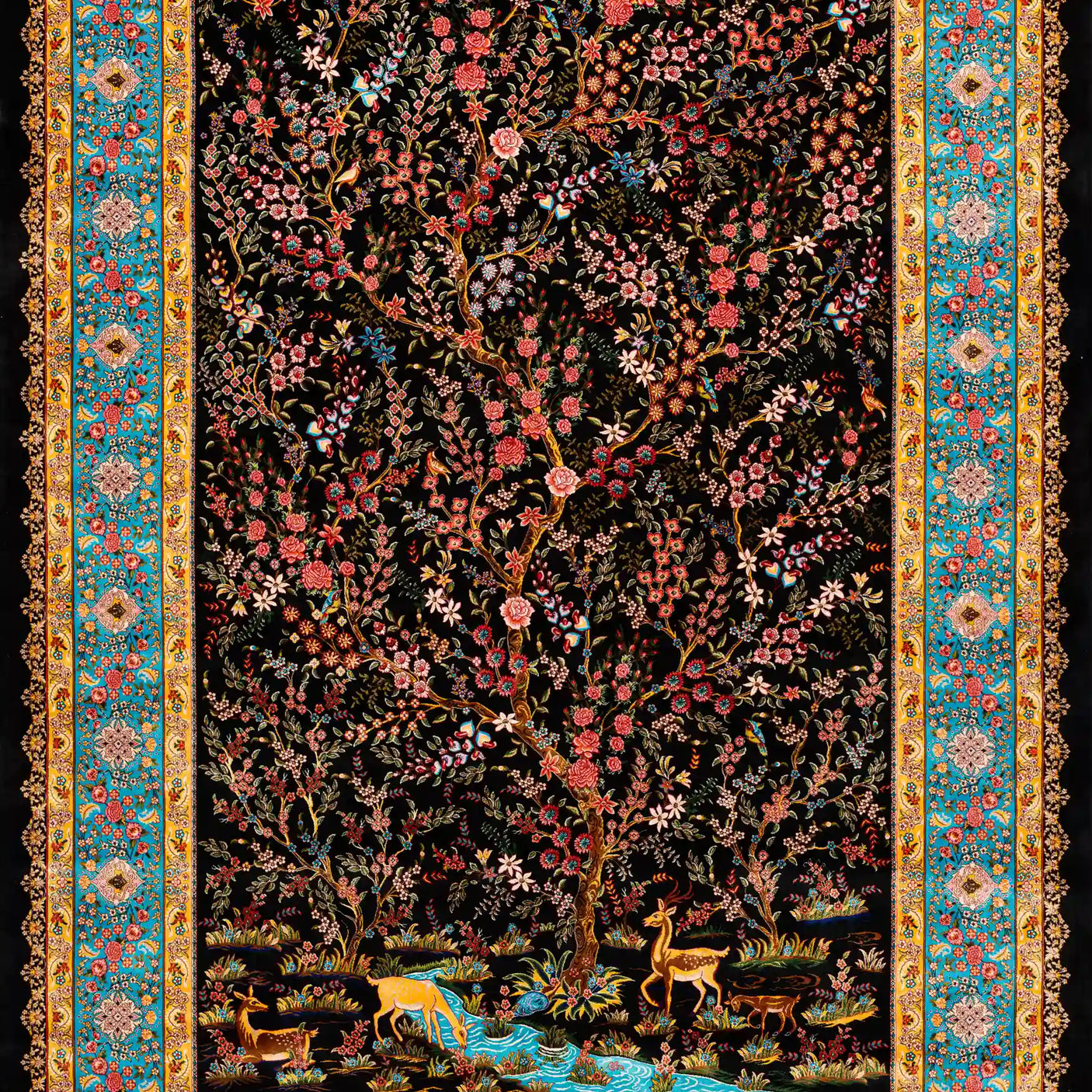 Persian Rugs - Floral Motifs Pattern - Premium Silk - RugTix