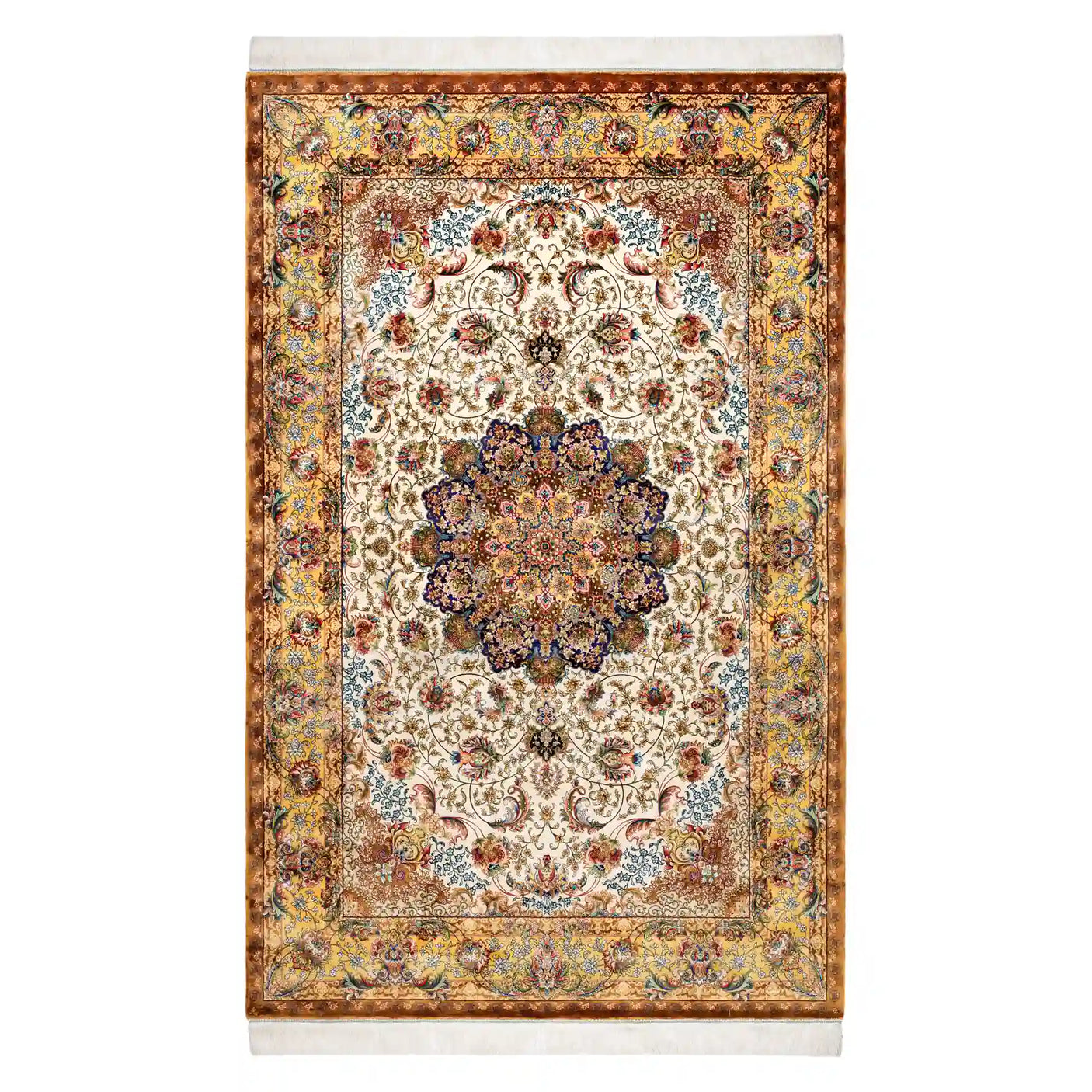 Persian Rugs - Floral Motifs Pattern - Premium Silk - RugTix