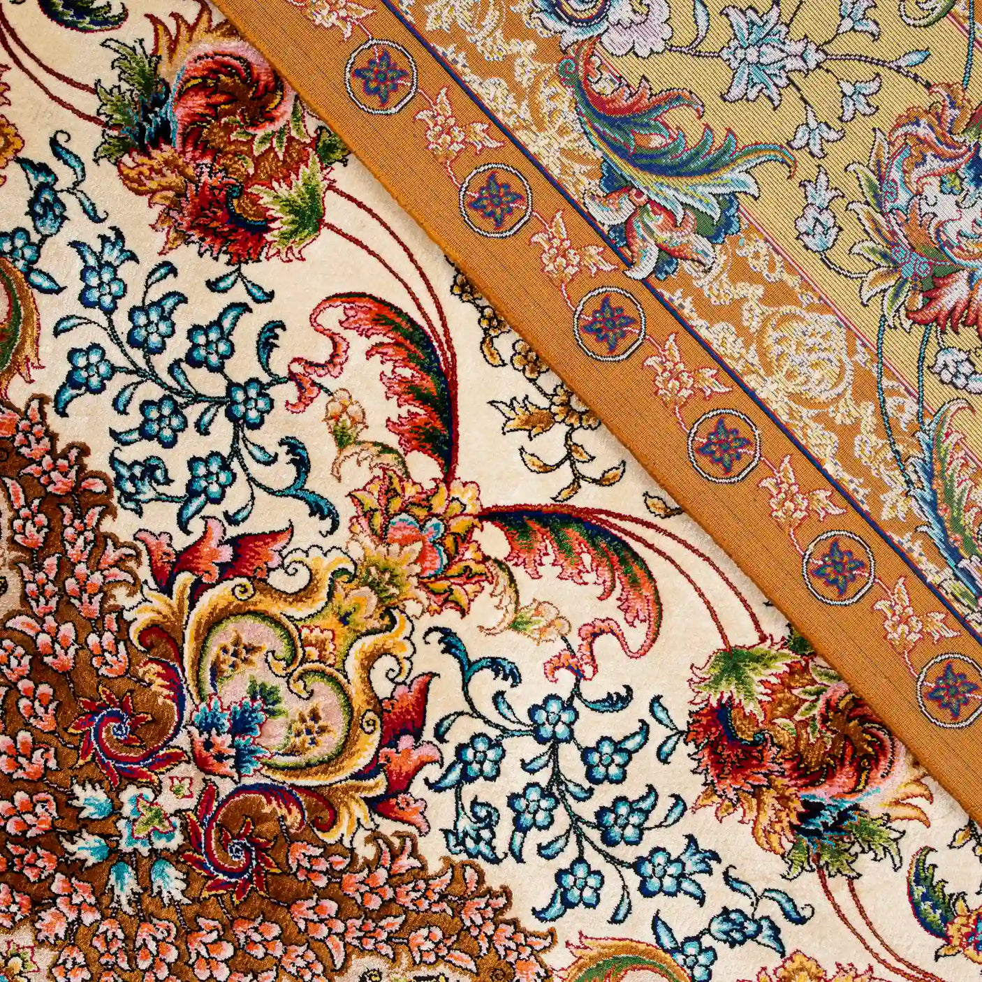 Persian Rugs - Floral Motifs Pattern - Premium Silk - RugTix