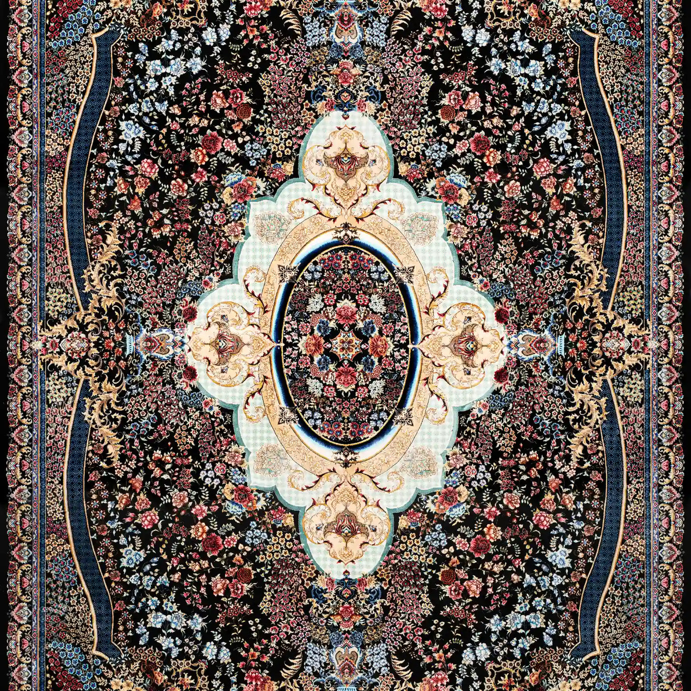 Persian Rugs - Floral Motifs Pattern - Premium Silk - RugTix