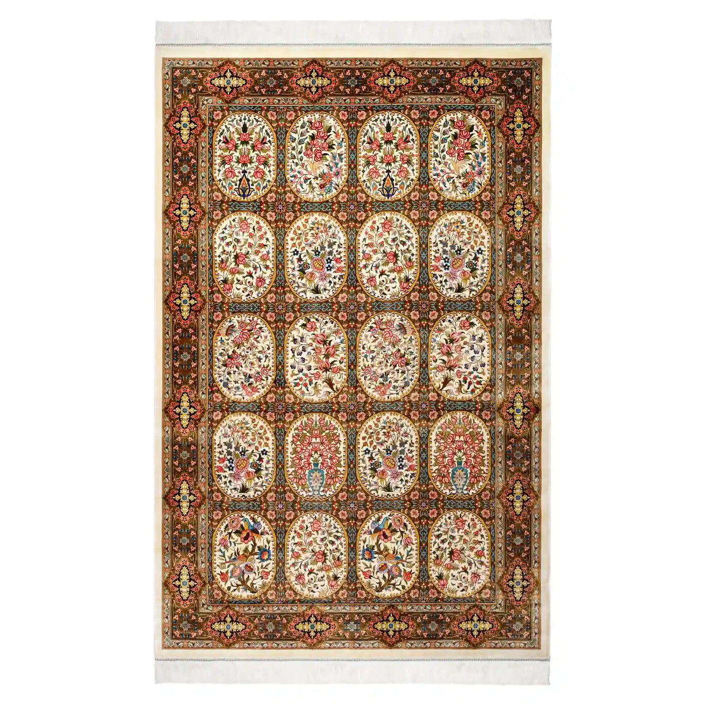 Persian Rugs - Floral Motifs Pattern - Premium Silk - RugTix