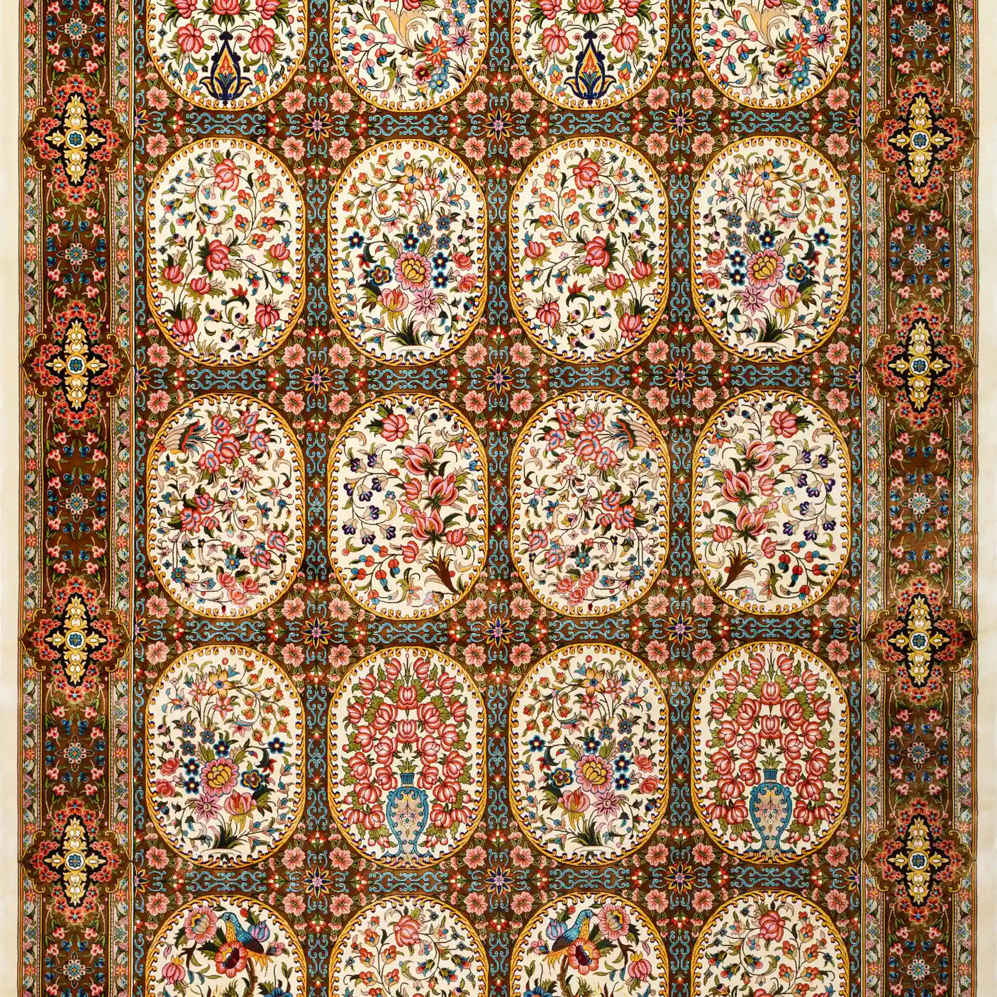 Persian Rugs - Floral Motifs Pattern - Premium Silk - RugTix