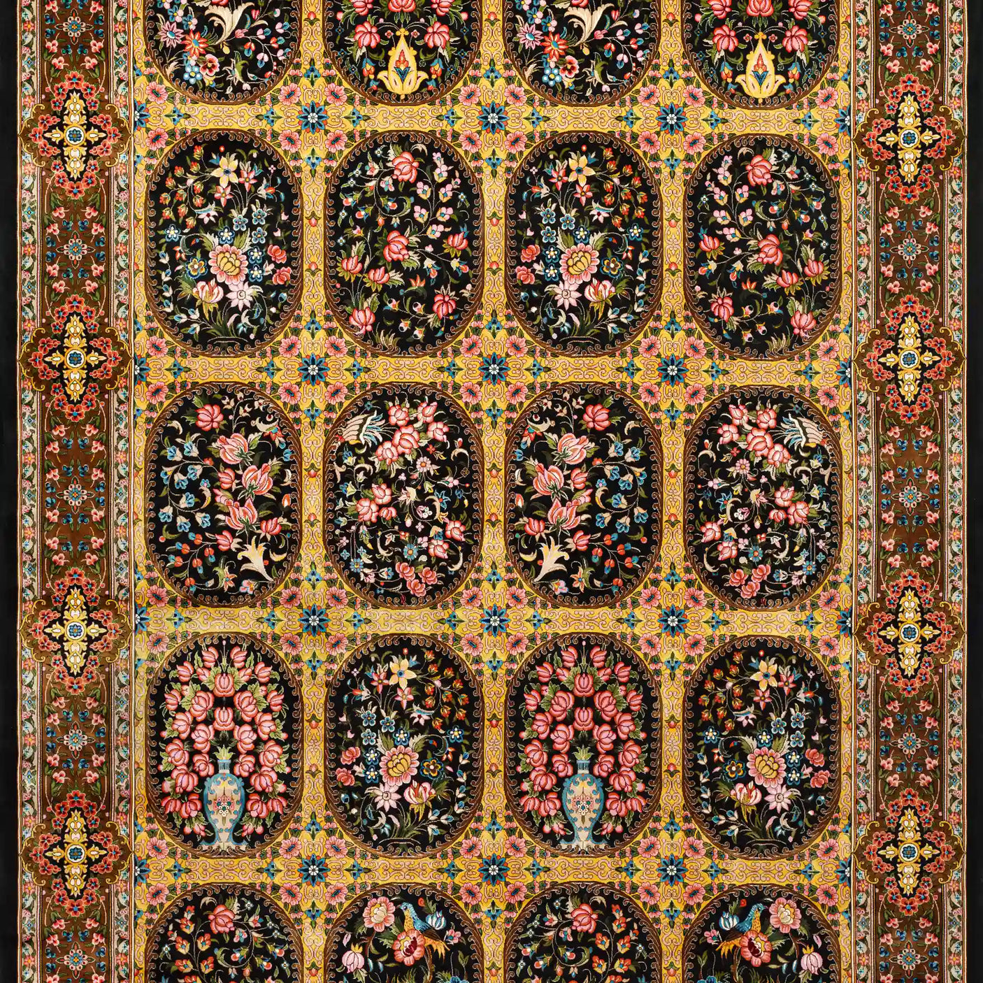 Persian Rugs - Floral Motifs Pattern - Premium Silk - RugTix