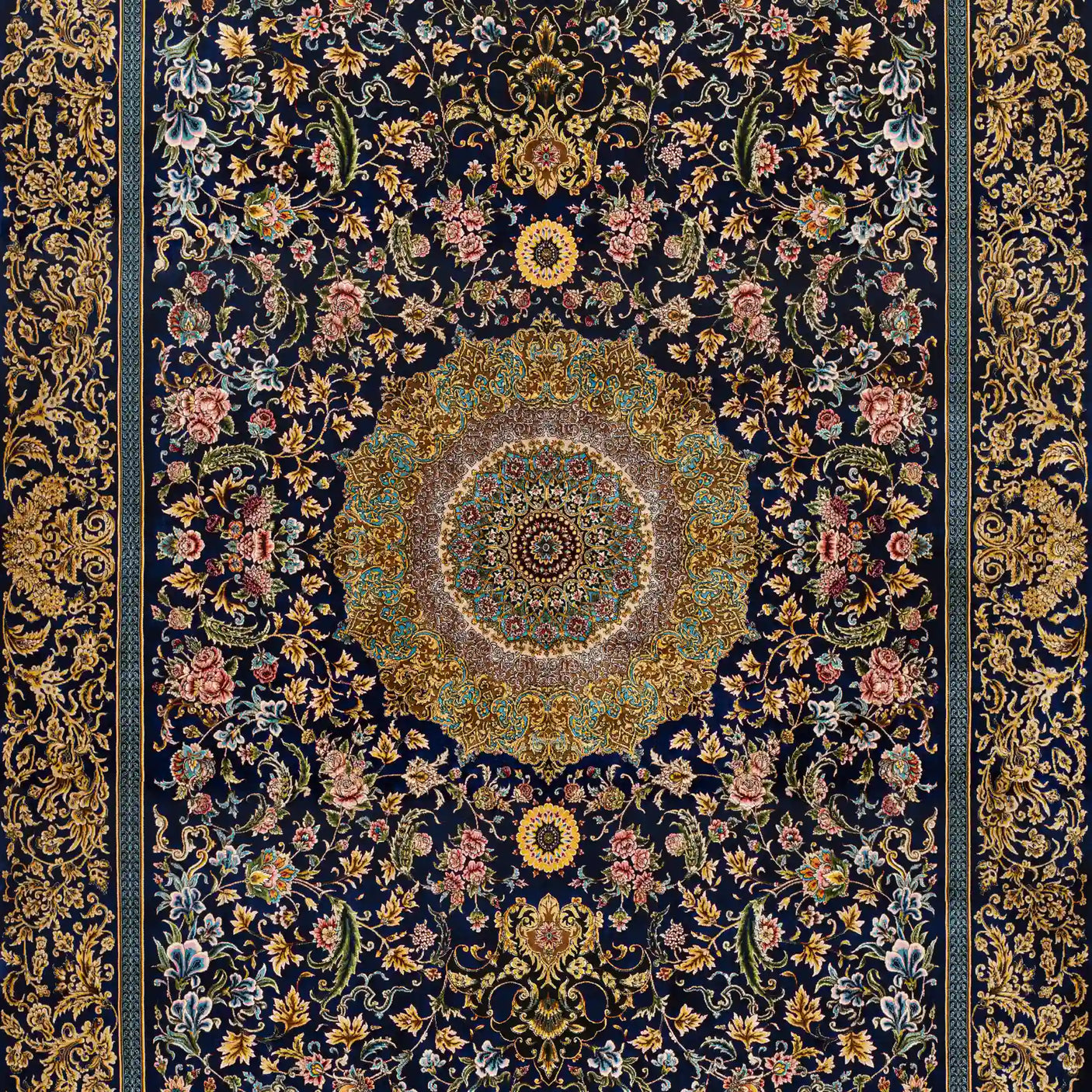 Persian Rugs - Floral Motifs Pattern - Premium Silk - RugTix