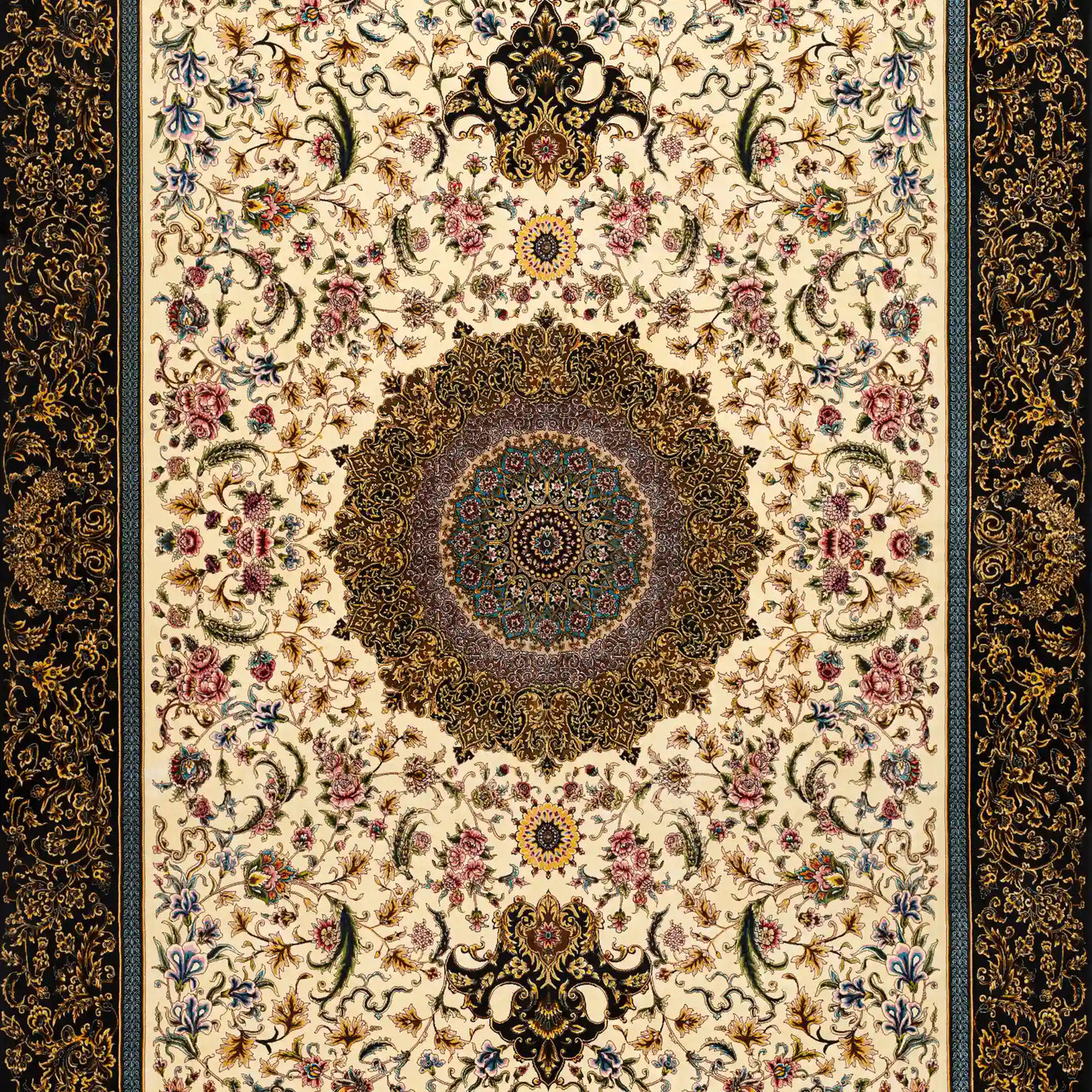 Persian Rugs - Floral Motifs Pattern - Premium Silk - RugTix