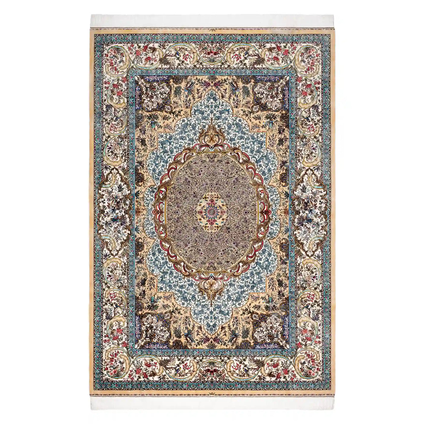 Persian Rugs - Floral Motifs Pattern - Premium Silk - RugTix