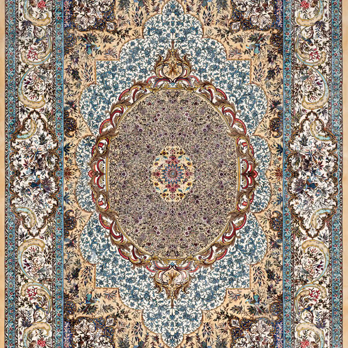 Persian Rugs - Floral Motifs Pattern - Premium Silk - RugTix