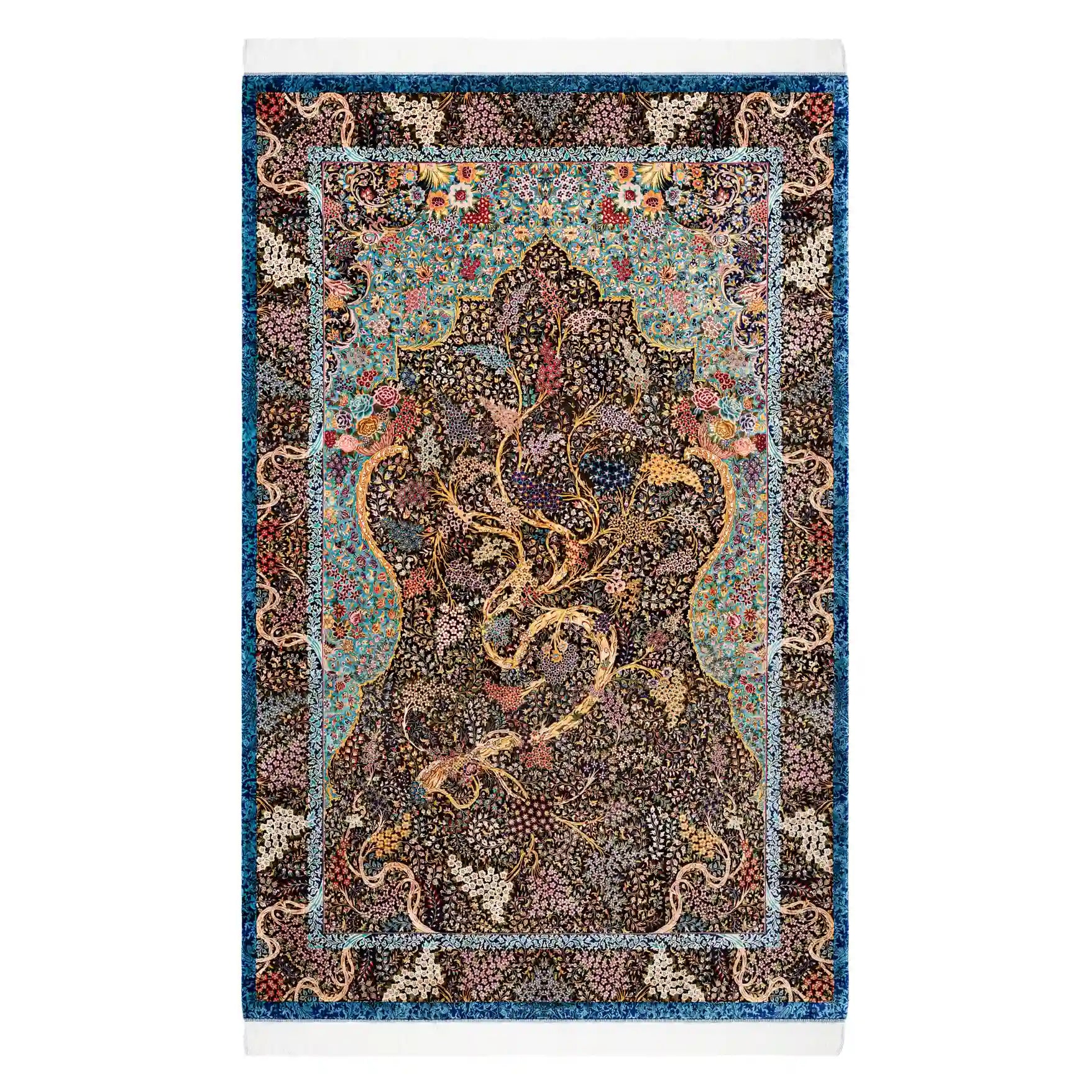 Persian Rugs - Floral Motifs Pattern - Premium Silk - RugTix