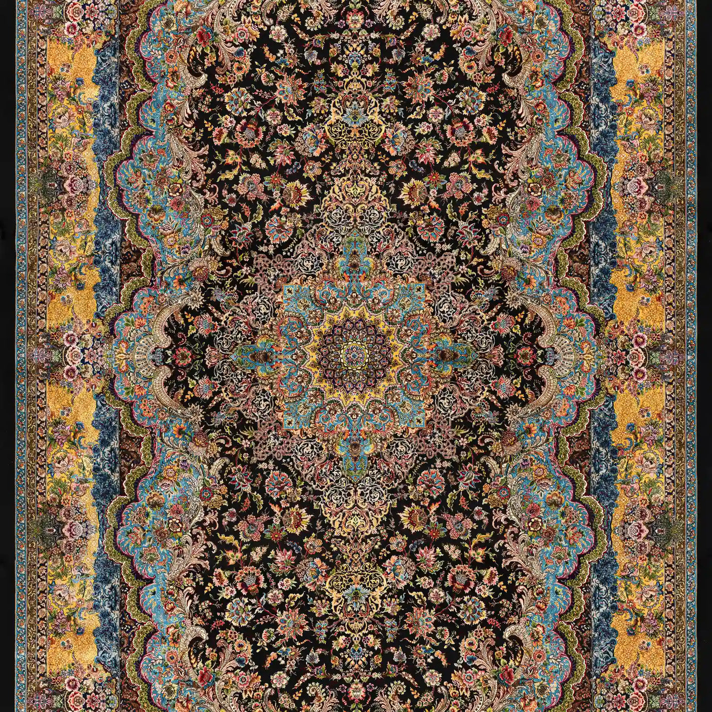 Persian Rugs - Floral Motifs Pattern - Premium Silk - RugTix