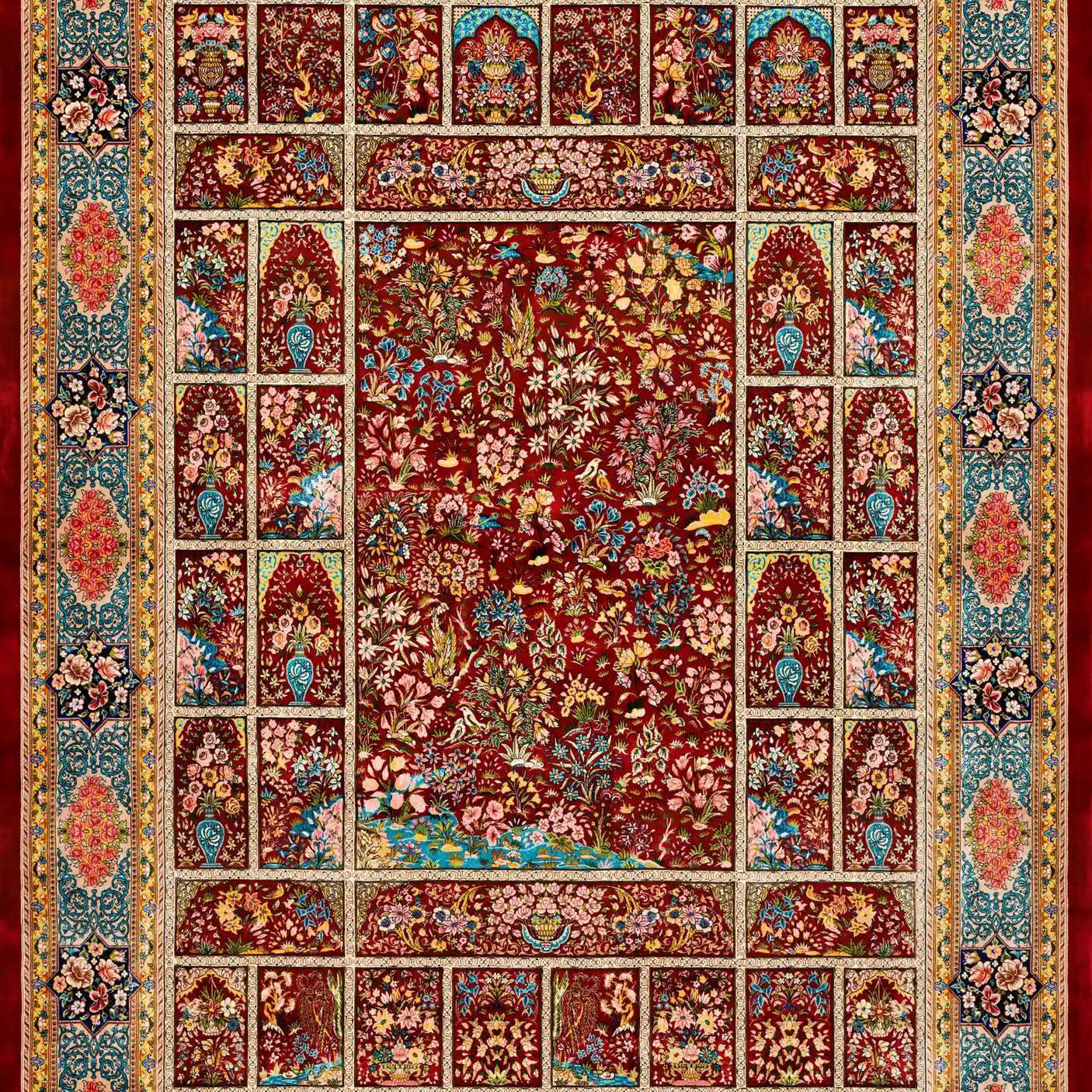 Persian Rugs - Garden Pattern - Premium Silk - RugTix