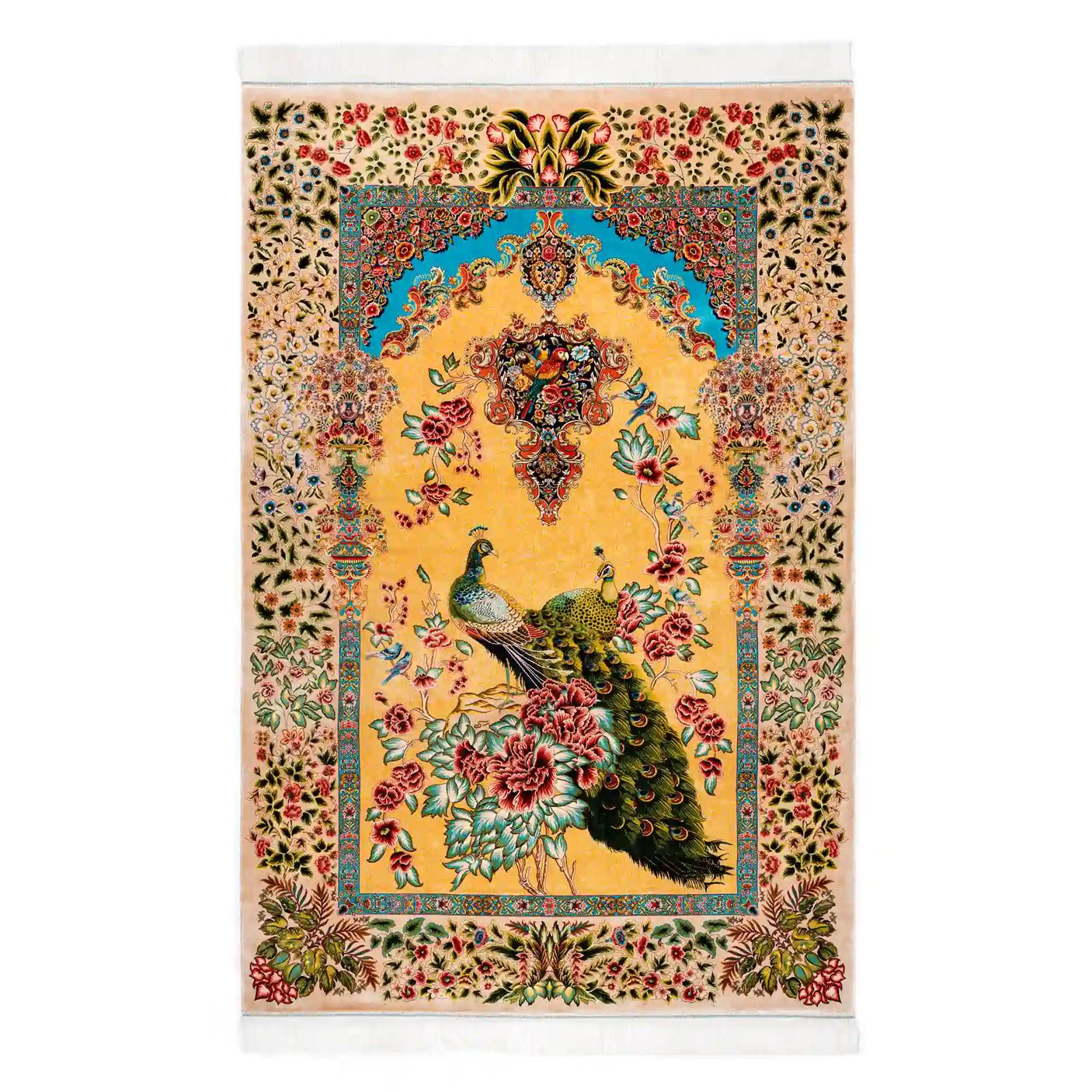 Persian Rugs - Peacock Pattern - Premium Silk - RugTix