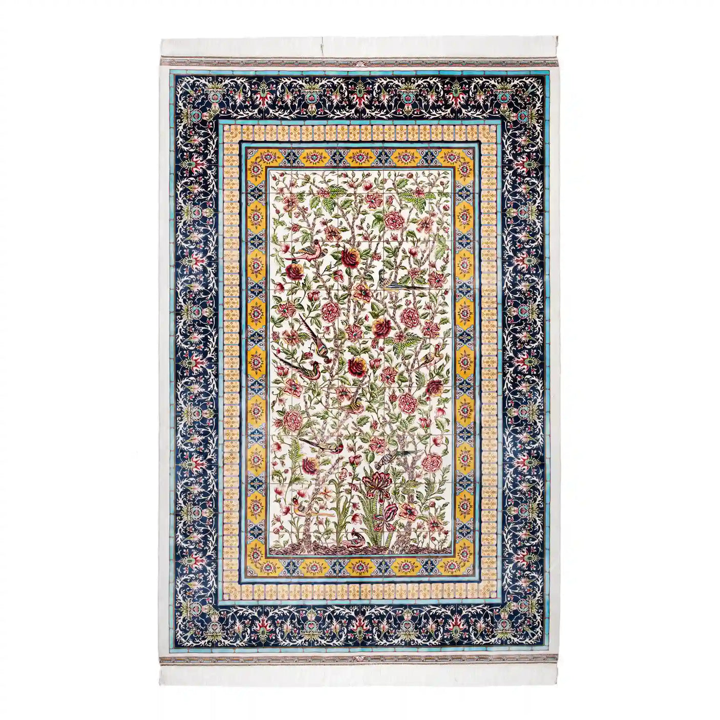 Persian Rugs - Traditional Floral Pattern - Premium Silk - RugTix