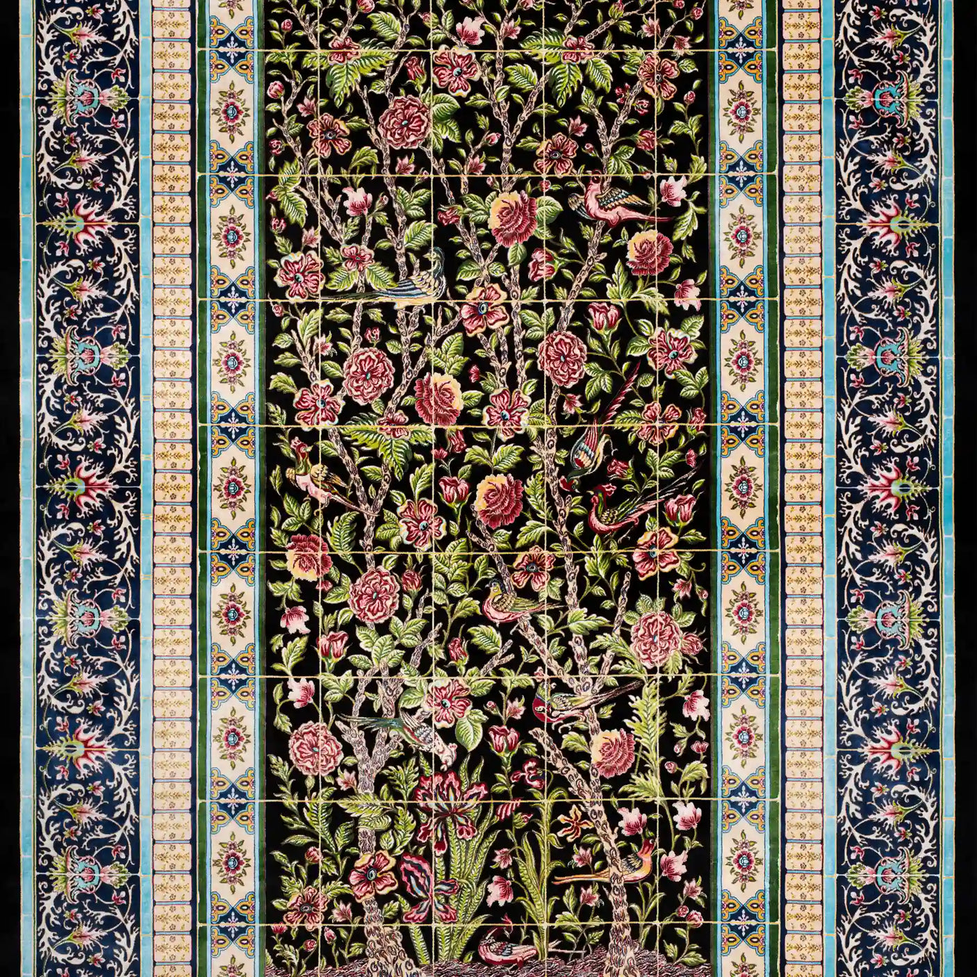 Persian Rugs - Traditional Floral Pattern - Premium Silk - RugTix